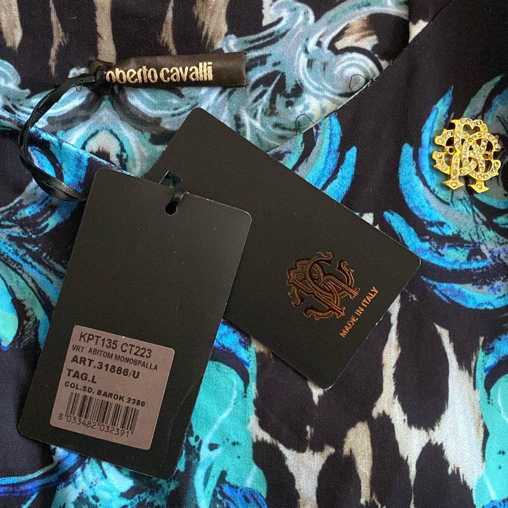 Roberto Cavalli Logo Print Dress New With Tags - Picture 13 of 16